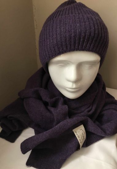 Obrazek Zestaw, komplet KASZMIR SZPG: Czapka i szalik długi Włochy